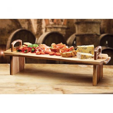 Wooden Serving Tray Footed Rack